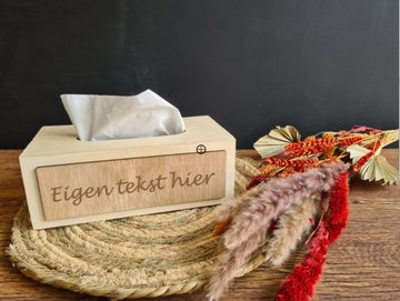 zakdoekendoosje eigen tekst